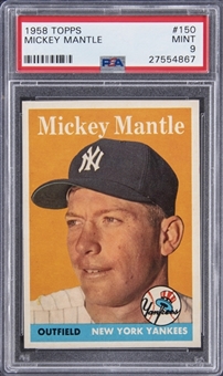 1958 Topps #150 Mickey Mantle - PSA MINT 9 - None Graded Higher!
